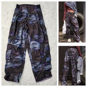 Free People Mesmerize Me Printed Pants Purple Combo